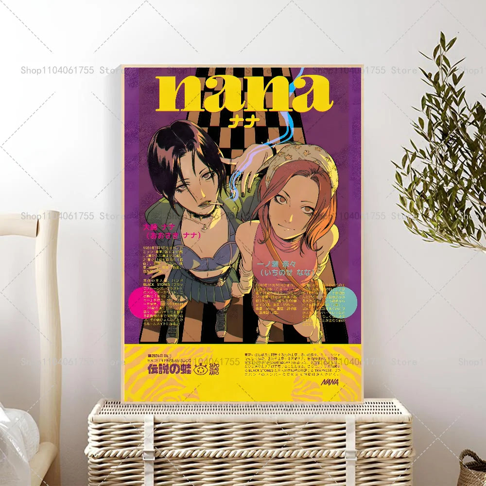 Japanese Anime NANA Poster – Waterproof Self-Adhesive Wall Sticker Anime Wall Poster Axl z1 10x15cm No Frame