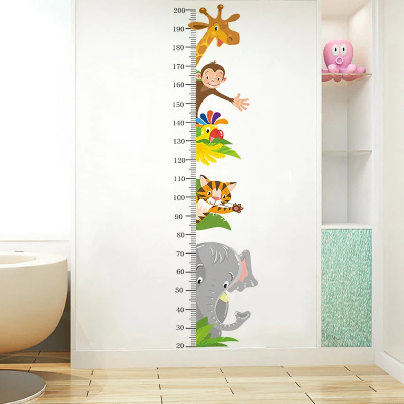 Animal Height Chart Wall Sticker for Kids – 20 to 200cm Kids Height Chart Sticker Axl