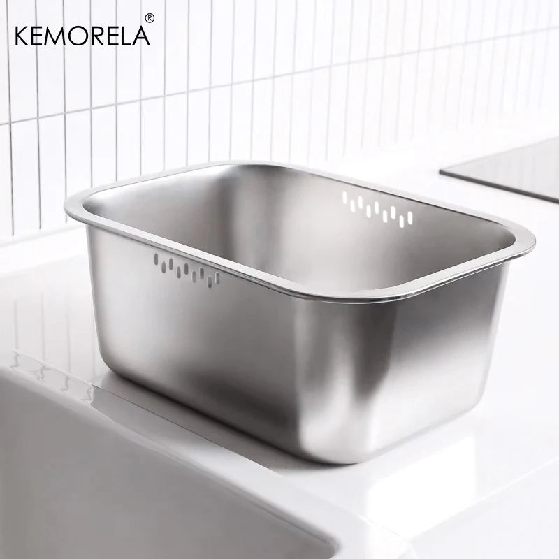 10L Stainless Steel Dishpan – Large Portable Washing Basin Kitchen Washing Basin Axl