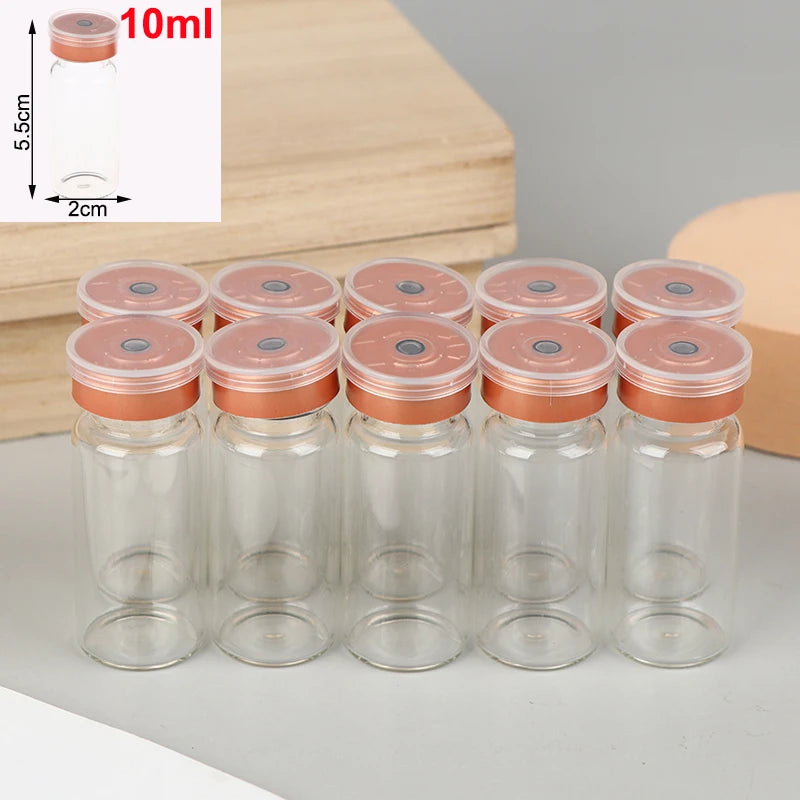 10-Pack Glass Vials with Flip-Off Caps – 3ml 5ml 6ml 10ml Glass Storage Vials Axl 10ML 10Pcs