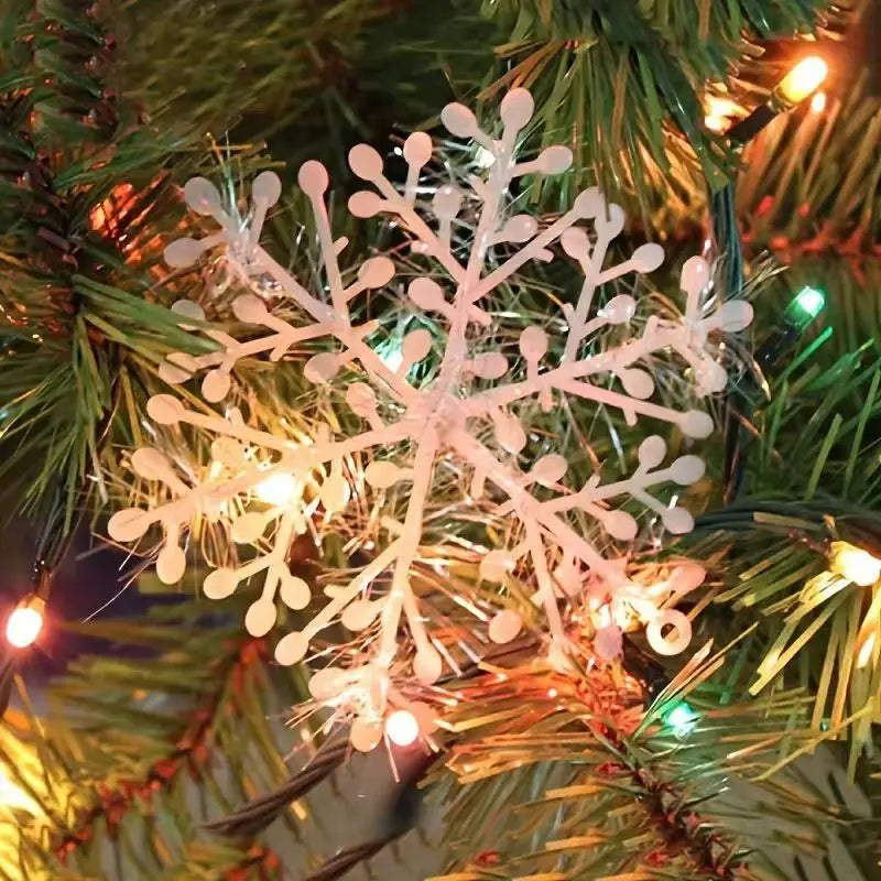 60/90 Pc Christmas Snowflake Ornament Set – Holiday Tree Decor Christmas Ornament Set Axl