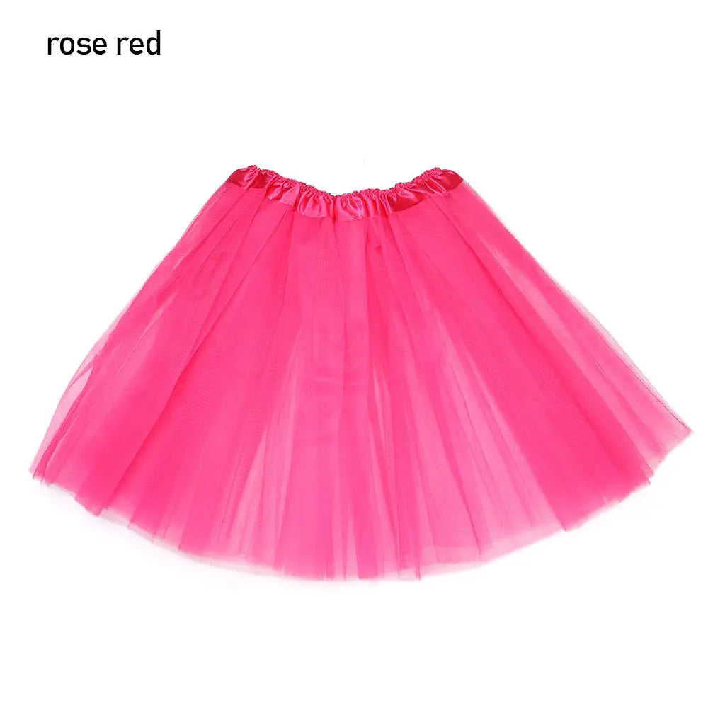 Women's Lolita Tutu Petticoat Skirt – Puffy Ballet Dance Mini Tutu Petticoat Skirt Axl rose red One Size