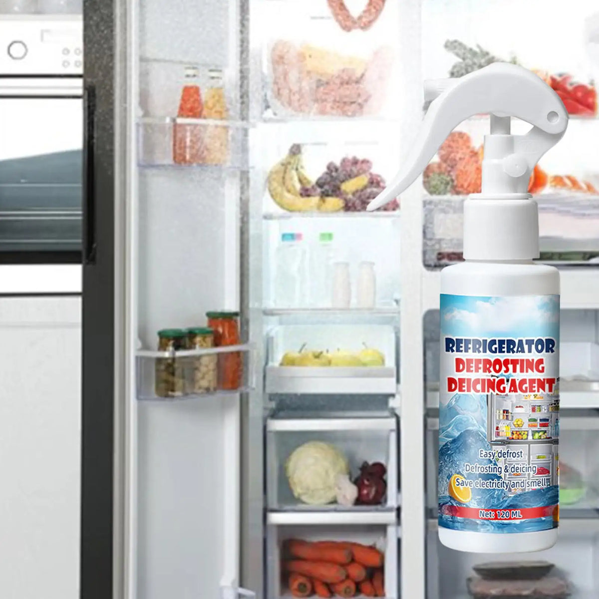 120ml Freezer Defrost Spray – Fridge Ice Remover + Shovel Defrosting Spray Axl