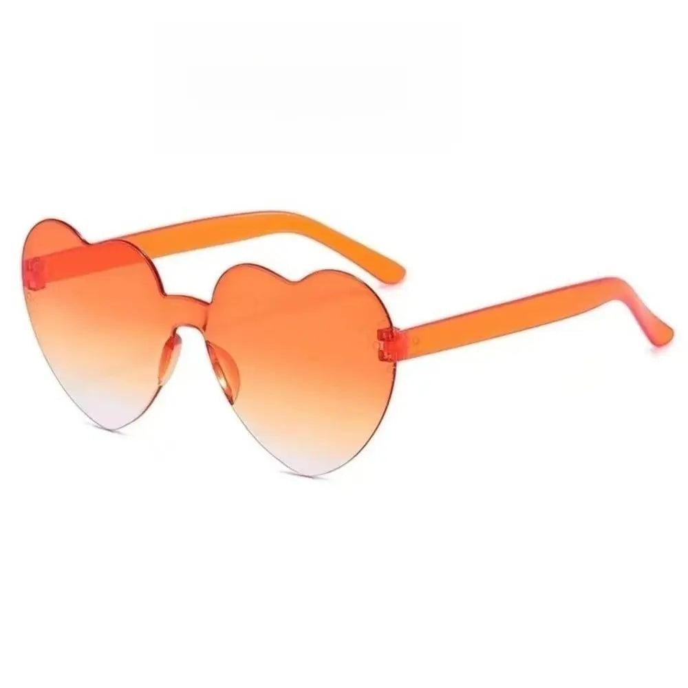 Heart Shape UV Sunglasses – Colorful Gradient Rimless Shades Fashion Sunglasses Axl