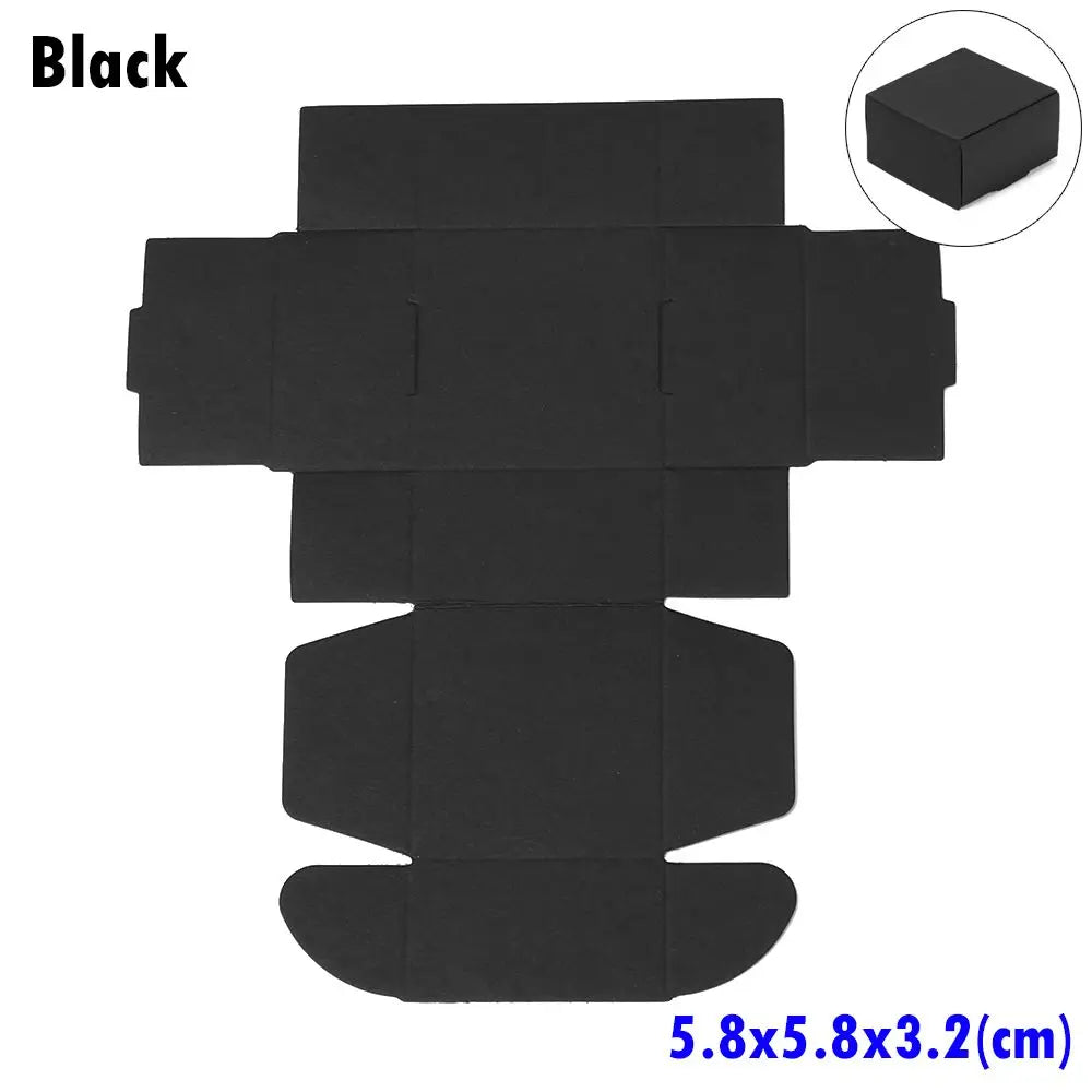 10-Pack Kraft Paper Gift Boxes – 9 Sizes Brown White Black Gift Packaging Boxes Axl black-5.8x5.8x3.2cm