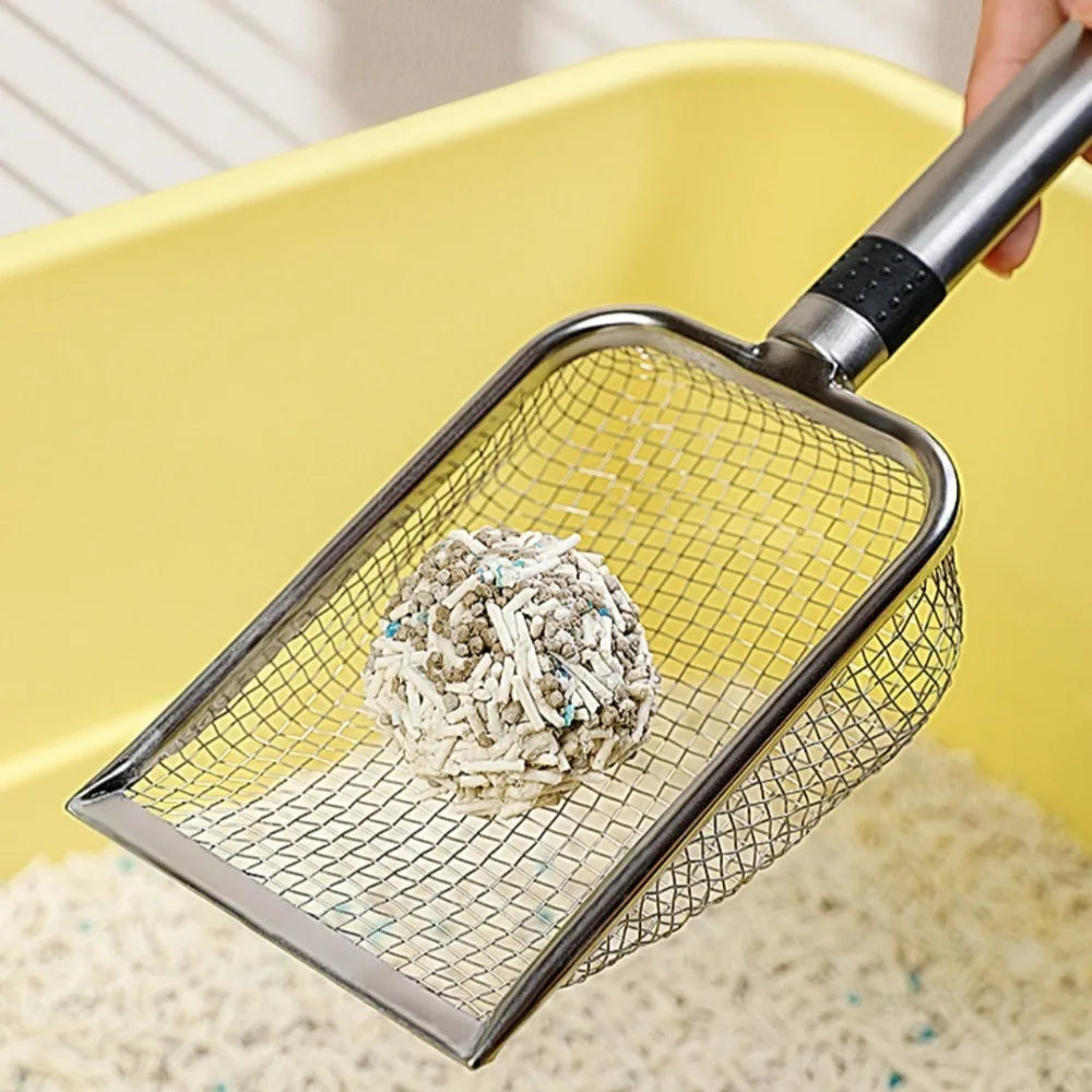 2-Pack Stainless Steel Cat Litter Scoop – 3.8mm Mesh Cat Litter Scoop Axl