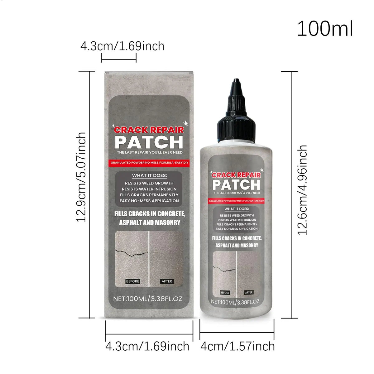 Concrete Crack Filler – Self-Leveling Quick-Dry Sealant 100ml Crack Repair Sealant Axl