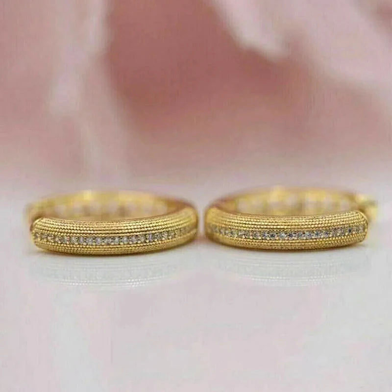 Huitan Gold Hoop Earrings – Cubic Zirconia for Women Hoop Earrings Axl