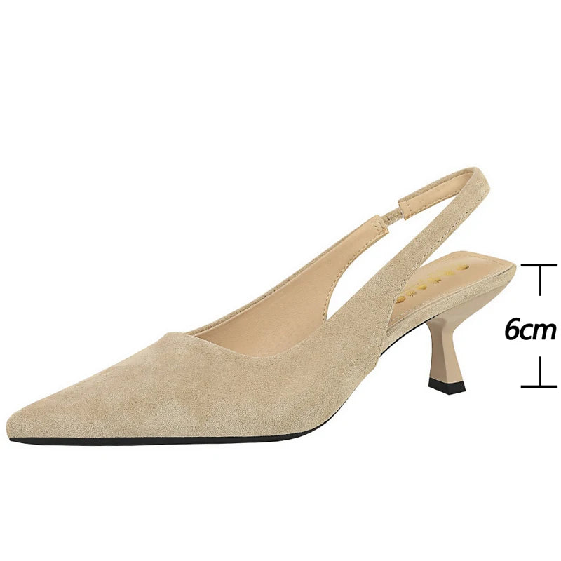 French Women's Pointed Toe High Heel Sandals 6CM | Office High Heel Sandals Axl