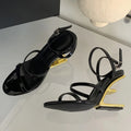 Women's Gladiator High Heel Sandals – Ankle Buckle Strap High Heel Sandals Axl Black 40