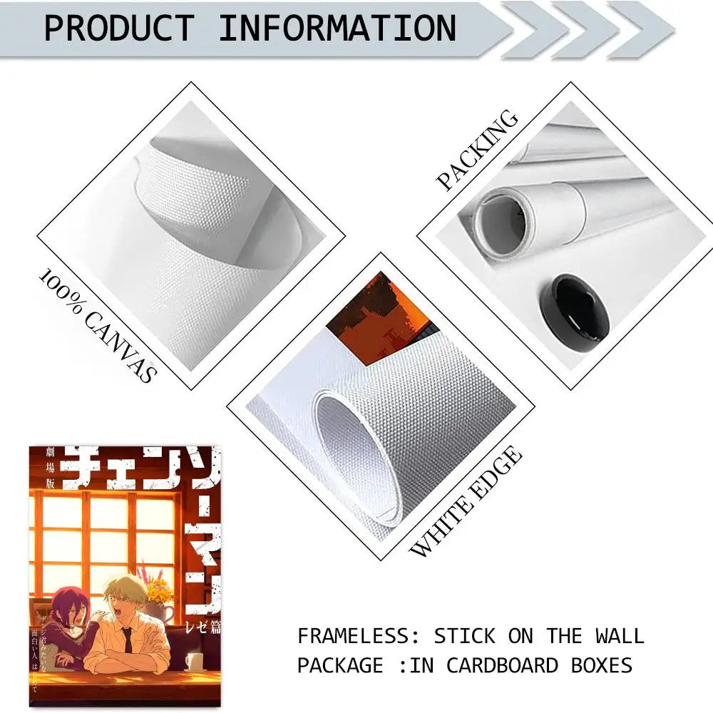 Chainsaw Man Reze Anime Canvas Wall Art – HD Unframed Poster Anime Canvas Poster Axl
