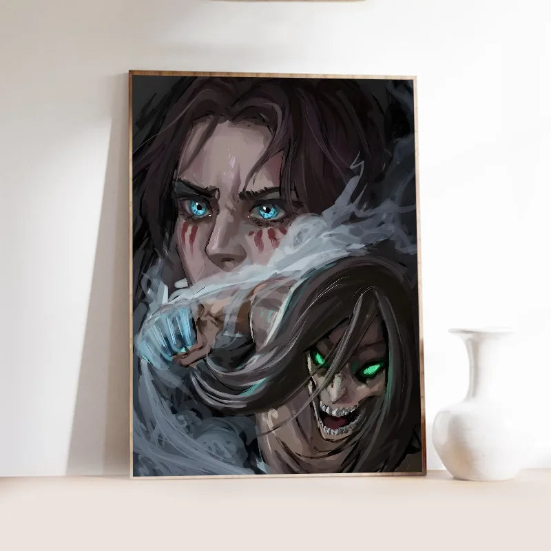 Attack on Titan Anime Poster | Self-Adhesive Waterproof Wall Art Anime Wall Poster Axl z7 30x42cm No Frame