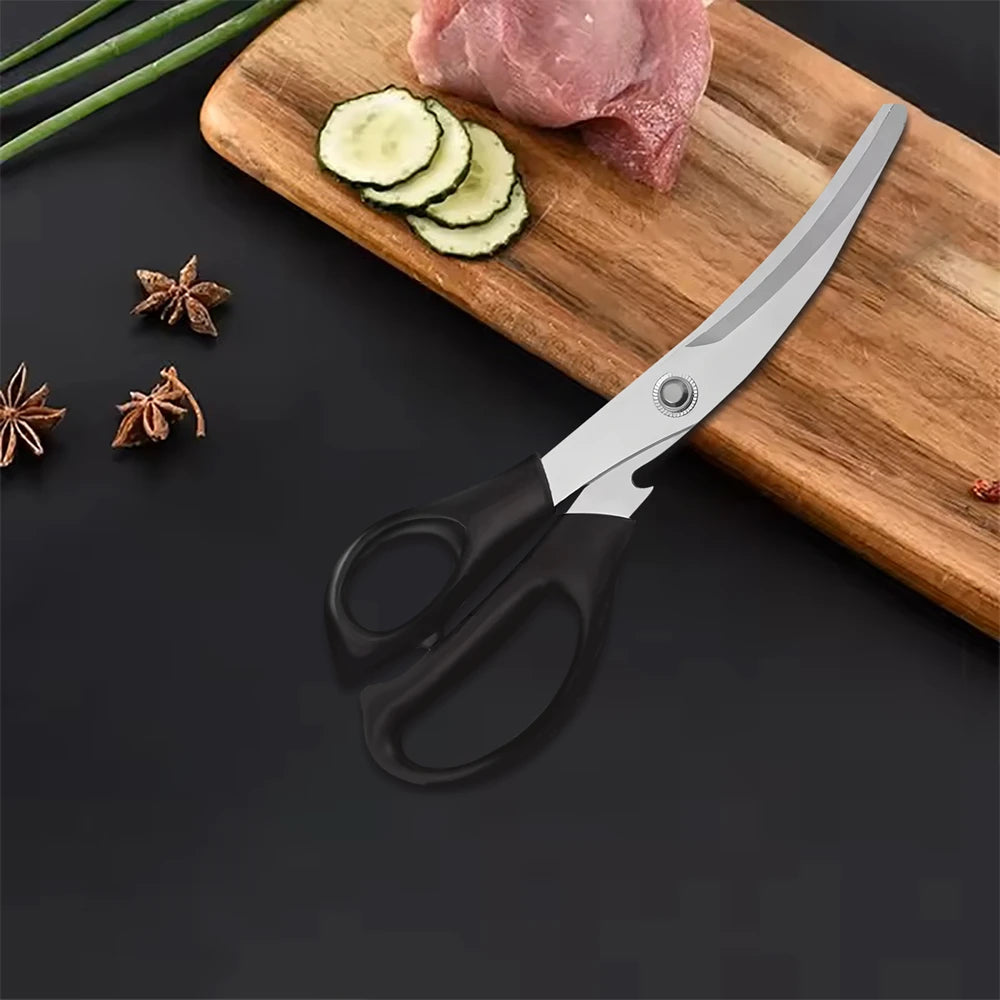 Korean BBQ Stainless Steel Kitchen Scissors | Non-Slip Food Shears Kitchen Scissors Axl Scissors-Black