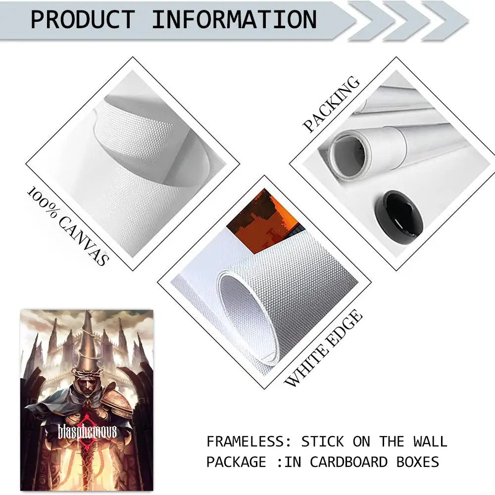 Blasphemous Game Canvas Wall Art – Unframed Poster Home Decor Canvas Wall Art Axl