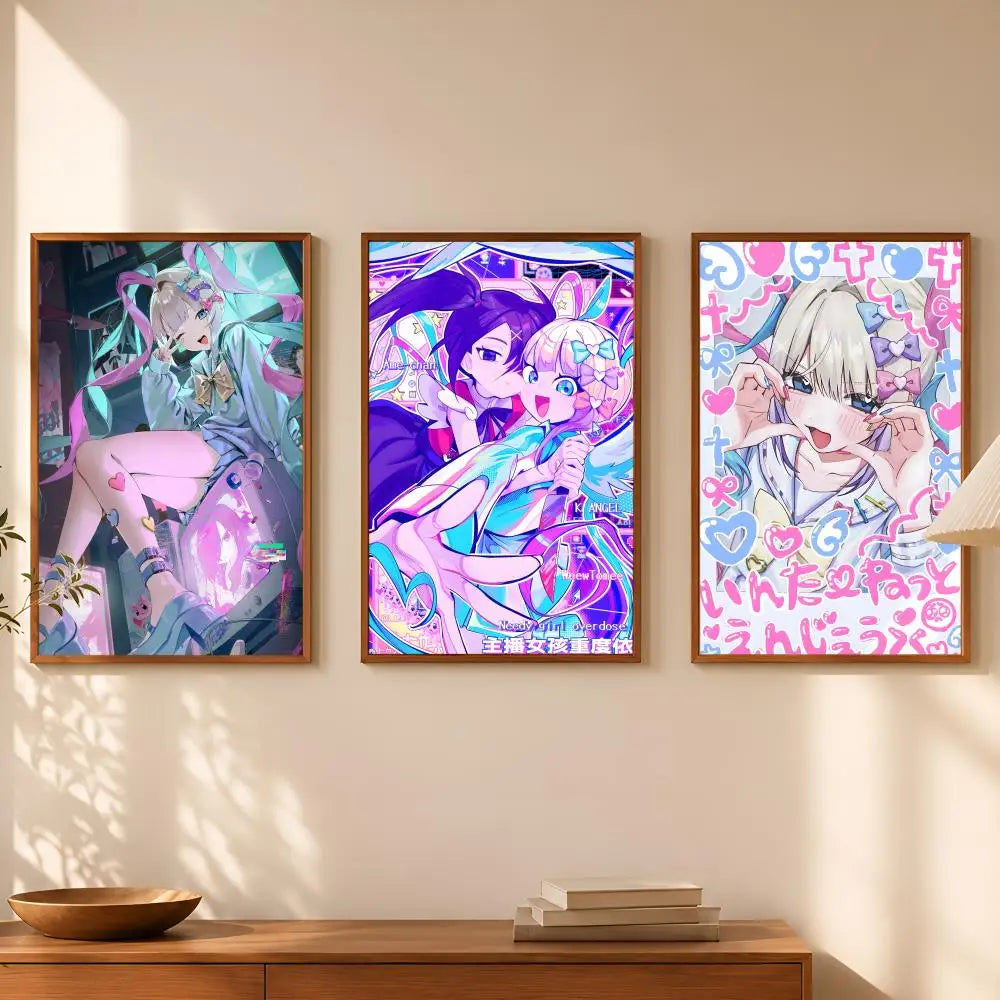 Game Waifu Streamer Wall Art Poster – Self-Stick HD Decor Wall Art Poster Axl