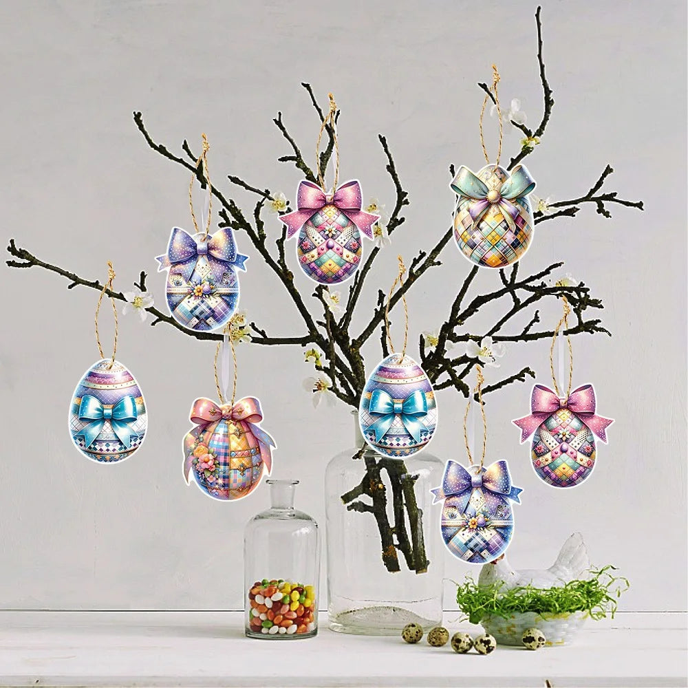 Multicolor Bow & Plaid Paper Ornaments with Rope – 10 Pack Paper Party Ornaments Axl