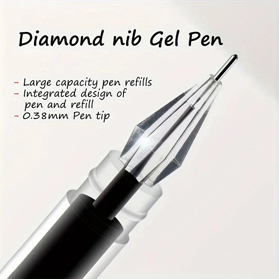 Diamond Tip Gel Pens 0.5mm – Quick-Dry, 9 or 27 Pack Gel Pen Set Axl