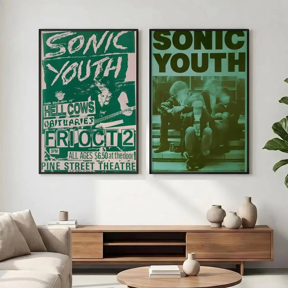 Sonic Youth Band HD Poster – Waterproof Sticky Wall Art Decor Music Wall Poster Axl