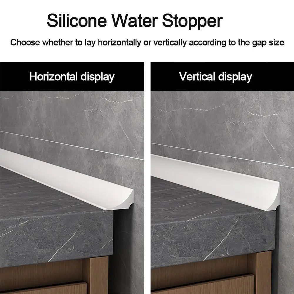Silicone Water Stopper Strip – Self-Adhesive Shower Dam Barrier Shower Water Barrier Axl