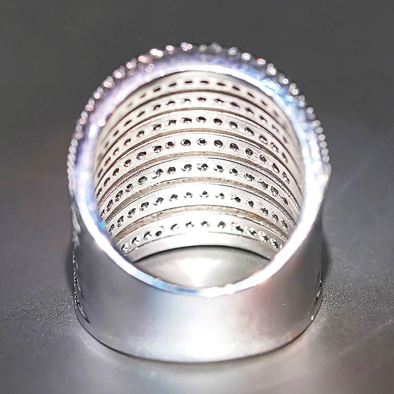Huitan Wide CZ Cocktail Ring – Women's Wedding & Party Jewelry Cocktail Ring Axl