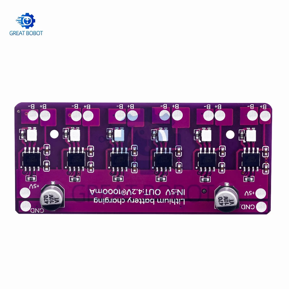 6-Channel 1A Lithium Battery Charging Module – DC 5V PCB Board Battery Charging Module Axl