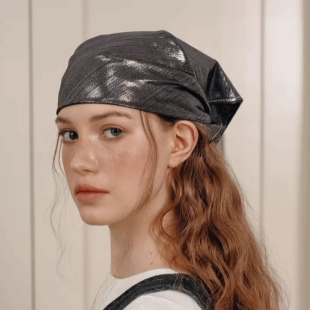 Sparkly Metallic Square Headscarf – Shiny Satin Turban Bandana Headscarf Turban Axl