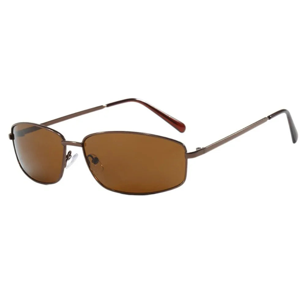 Y2K Square Sunglasses UV400 Metal Frame – Outdoor Shades Fashion Sunglasses Axl Brown