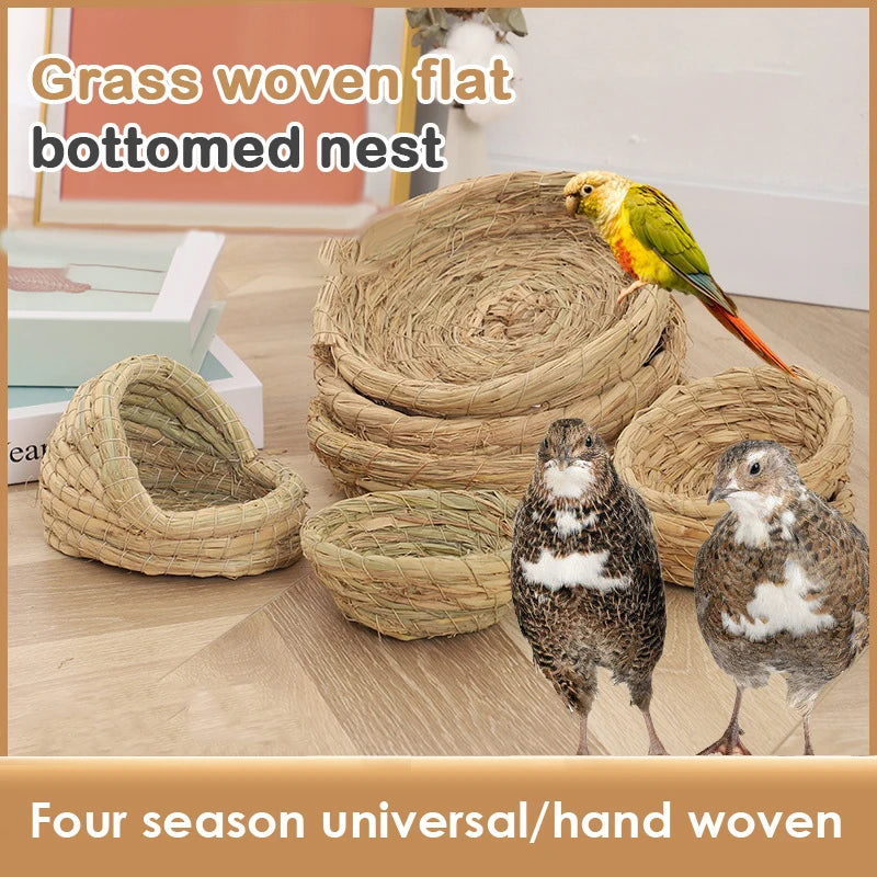 Hand Woven Grass Bird Nest for Parrots & Small Birds Bird Breeding Nest Axl
