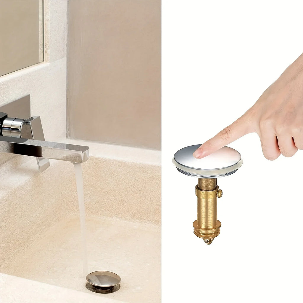 Universal Brass Spring-Loaded Sink Stopper & Drain Plug Sink Drain Stopper Axl