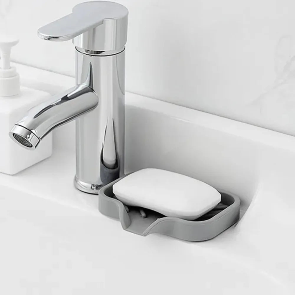 Silicone Sink Tray with Drain | Soap & Sponge Holder Sink Organizer Tray Axl