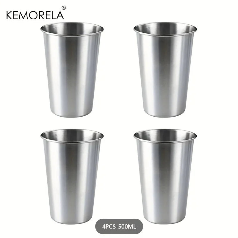 KEMORELA 4-Pack Stainless Steel Camping Cups 300–500ML Stainless Steel Tumblers Axl 4PCS-500ML 301-500ml