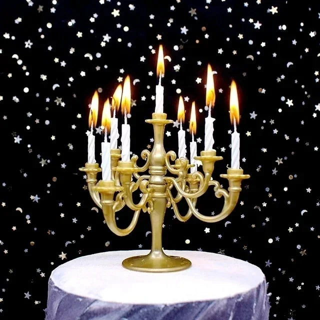 9-Piece Birthday Cake Candle Set with Candlestick Holders Cake Candle Set Axl YELLOW