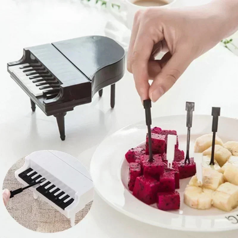 10-Piece Piano Shape Fruit Forks – Dessert & Cake Picks Novelty Dessert Forks Axl