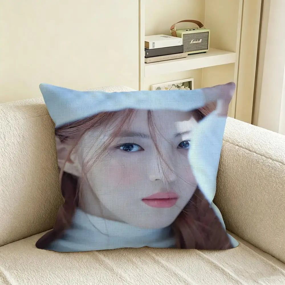 Natural Linen Cushion Cover – Printed Pillow for Sofa & Bed Decorative Cushion Cover Axl White4 40X40cm