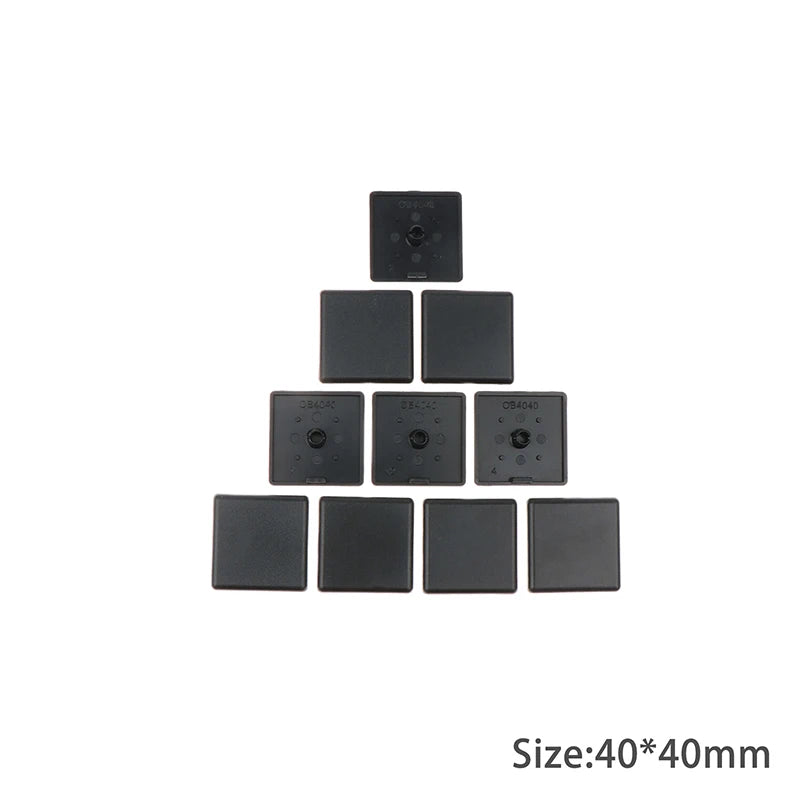 10Pcs Black Plastic End Caps for EU Aluminum Profile 2020–4545 Profile End Caps Axl 40x40mm