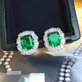 Huitan Green Cubic Zirconia Stud Earrings – Women's Jewelry Stud Earrings Axl E2876