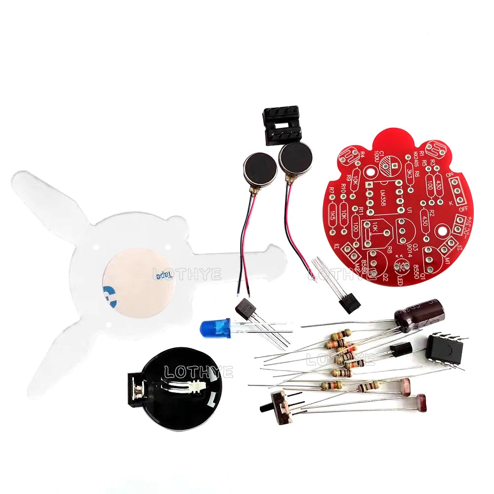 Photosensitive Firefly Robot DIY Kit – Soldering Circuit Board DIY Robot Kit Axl Red Board