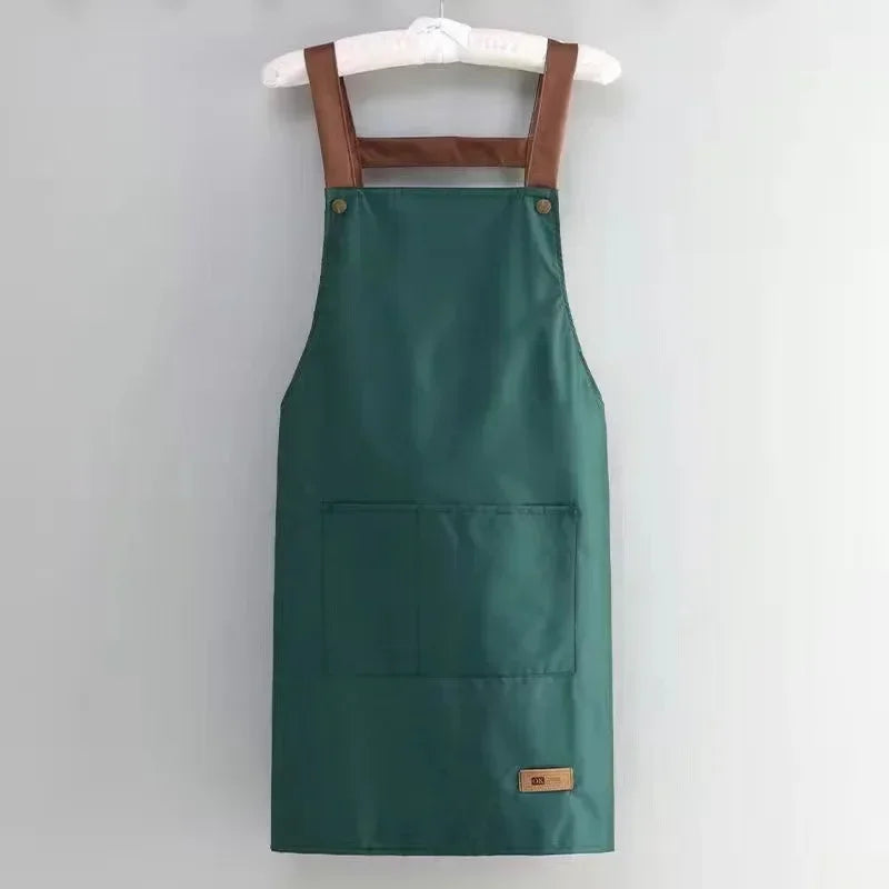 Waterproof Kitchen Apron with Large Pocket – Chef & Restaurant Kitchen Work Apron Axl Dark green OneSize