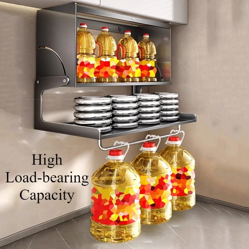 Suspended Kitchen Spice Rack – Adjustable Stainless Steel Shelf Kitchen Storage Rack Axl