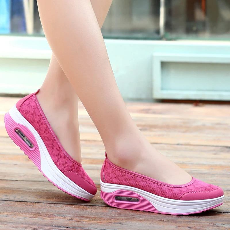 HAJINK Women's Platform Slip-On Vulcanized Shoes | Casual Heels Women's Platform Shoes Axl