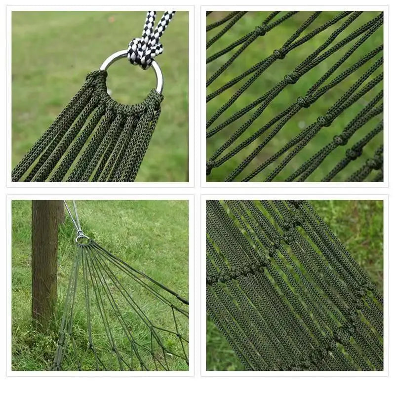 Single Nylon Mesh Camping Hammock – Lightweight Hanging Swing Camping Hammock Axl