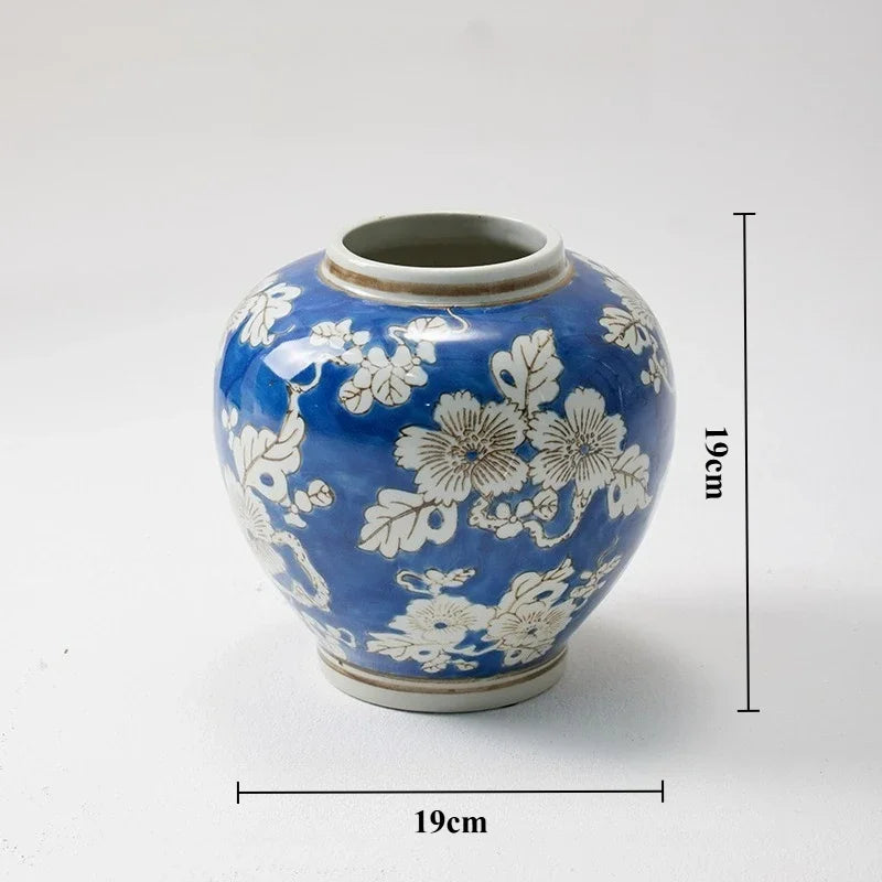 Jingdezhen Blue & White Porcelain Vase | Handmade Home Decor Porcelain Decorative Vase Axl Blue