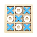 Wooden Tic-Tac-Toe Puzzle Game – Classic Family Strategy Toy Wooden Board Game Axl 18x18cm-Blue-1pc