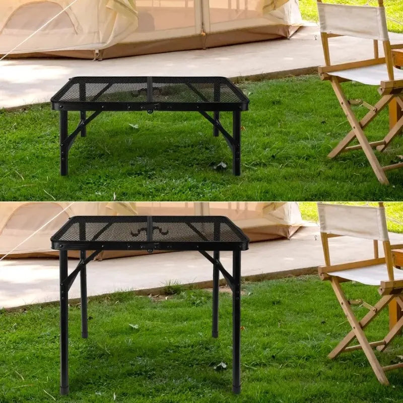 2ft Collapsible Grill Table – Height Adjustable Portable Stand Folding Grill Table Axl