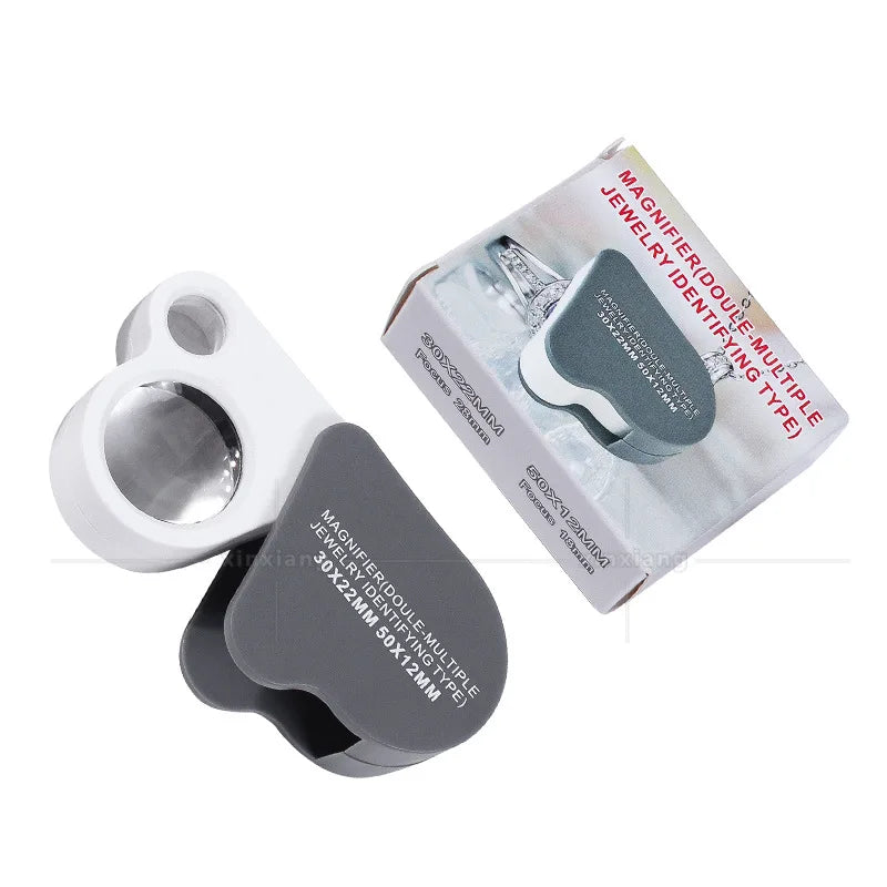Mini 30X 50X Dual Lens Folding Pocket Loupe Magnifier – Jewelry Pocket Loupe Magnifier Axl