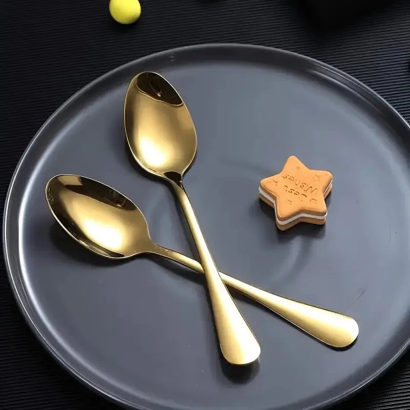 6-Piece Gold Stainless Steel Teaspoons – Coffee Spoon Set Teaspoon Set Axl