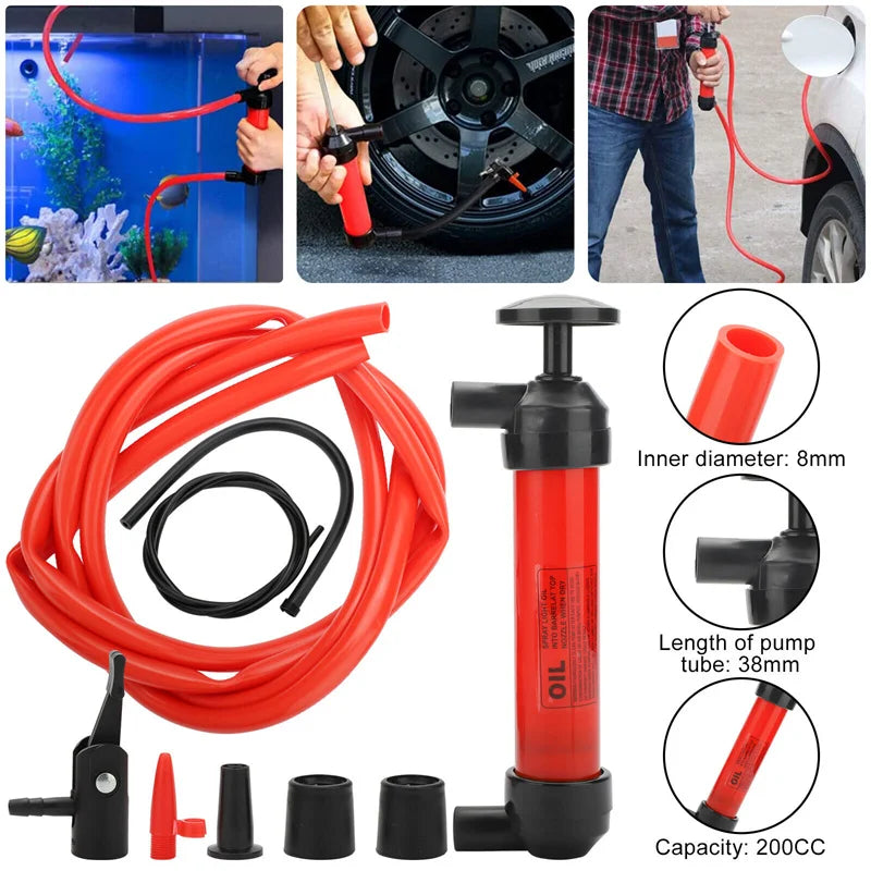 3-in-1 Manual Hand Pump Kit – Siphon Oil, Liquid & Air Manual Siphon Pump Axl