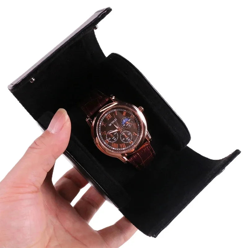 PU Leather Travel Watch Case – Dustproof Watch Storage Box Watch Storage Box Axl