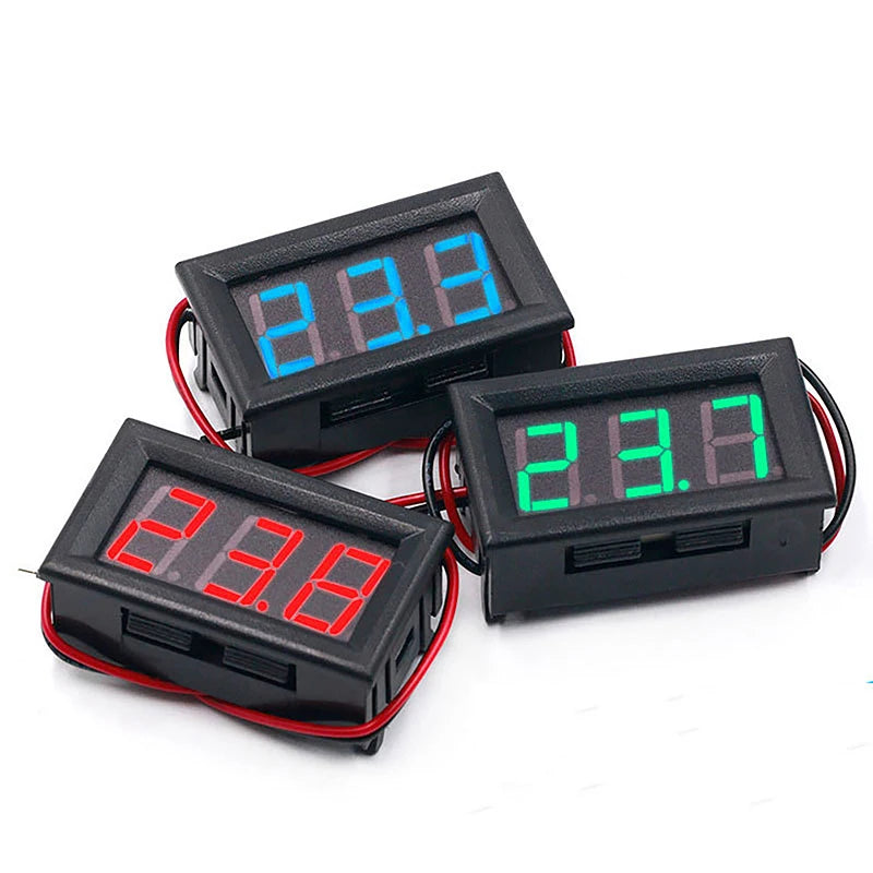 2-Wire Digital Voltmeter DC 5V–120V | Anti-Reverse EV Meter Digital Panel Voltmeter Axl