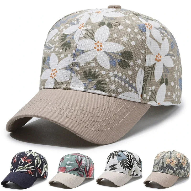 Women's Bohemian Floral Baseball Cap – Adjustable Sun Hat Printed Baseball Cap Axl